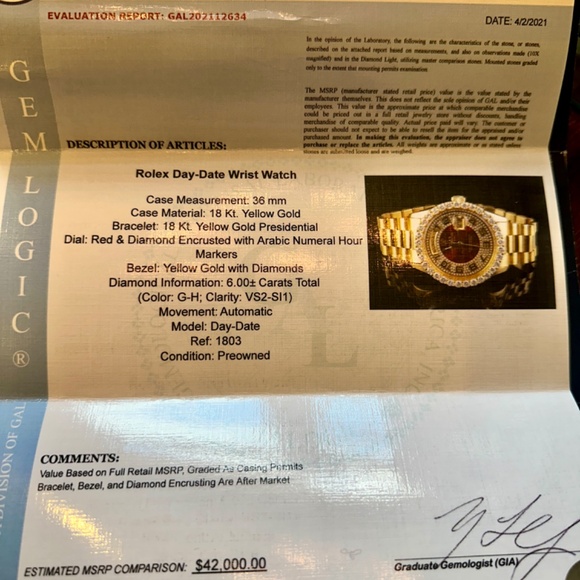 Rolex Watch 14k Gold 36mm - Picture 6 of 6